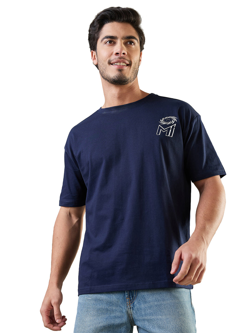 MI: Navy Blue Paltan Oversized T-shirt - MI Shop