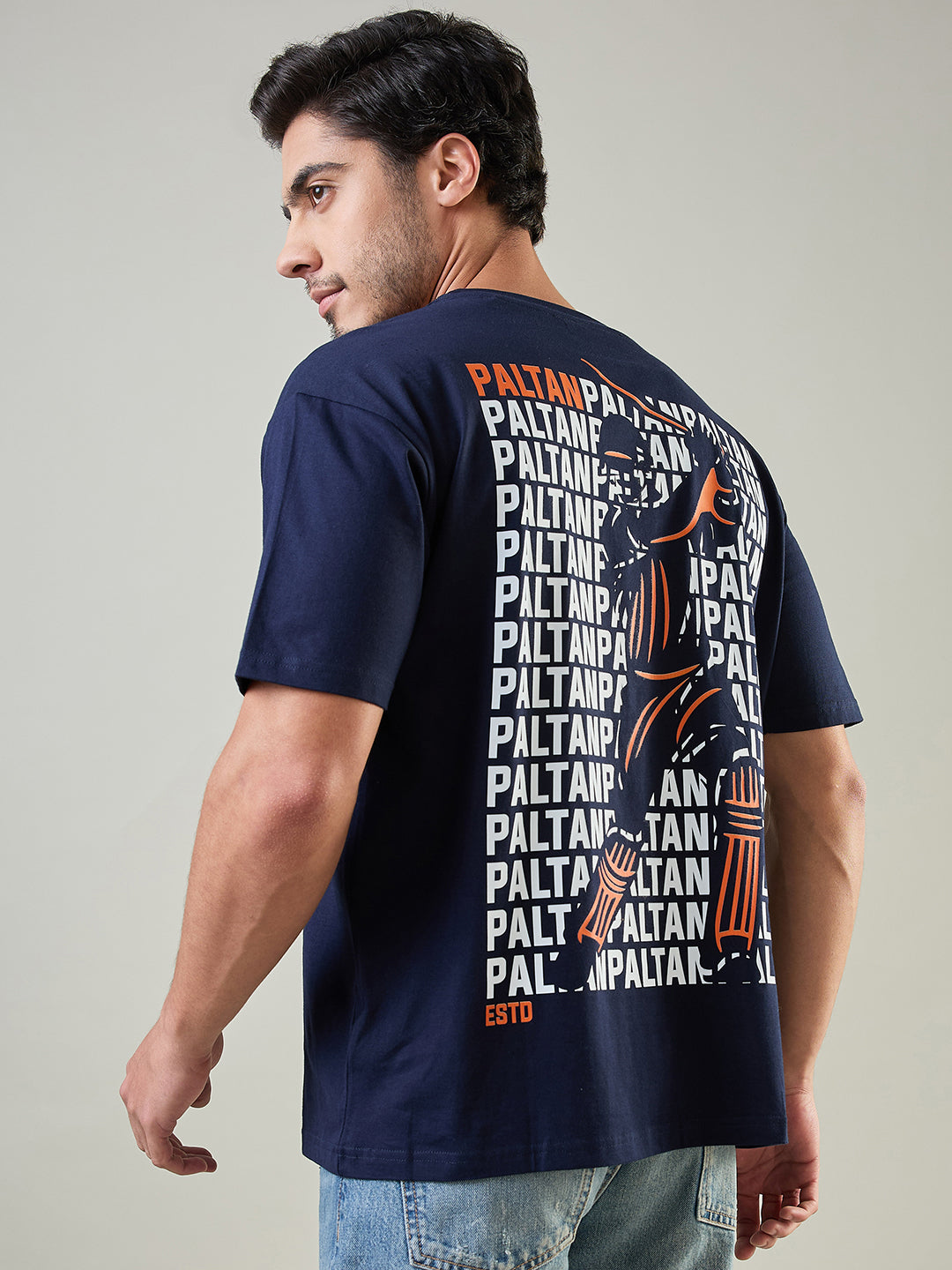 MI: Navy Blue Paltan Oversized T-shirt - MI Shop