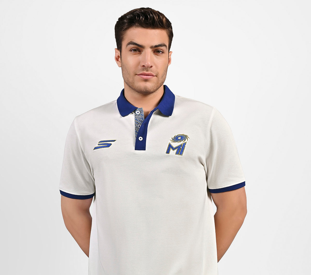 MI: Classic White Embroidery Polo - MI Shop