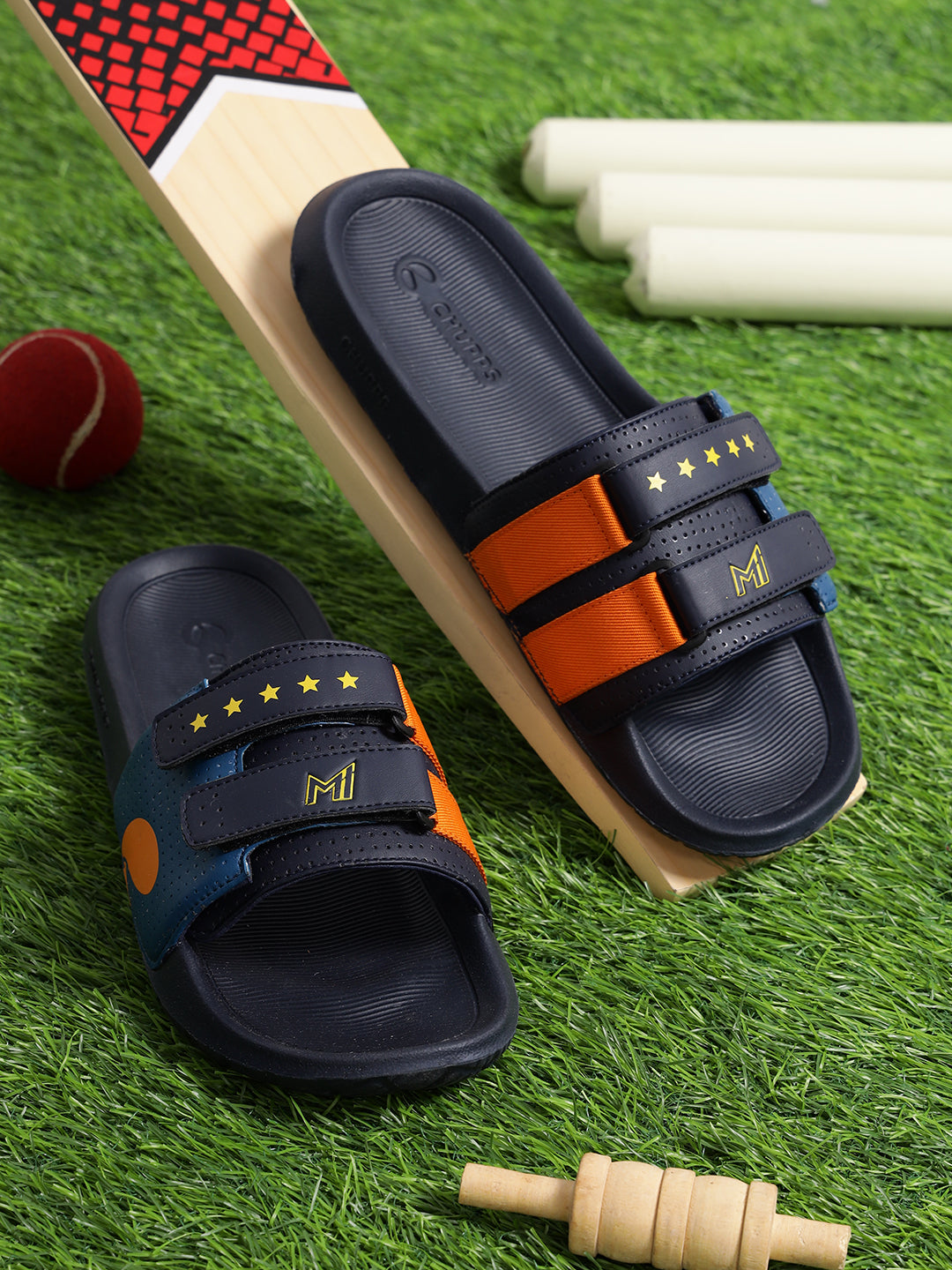 MI: Men's GLORY ORANGE NAVY Airsoft Casual Slider - MI Shop